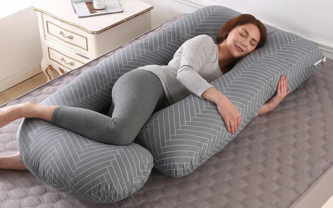 Pregnancy Pillow 65 Inch, U-Shape, 100% Cotton, G-Shape Maternity Body Pillow, Cooling, Full Body Support, Machine Washable, Allergy-Friendly